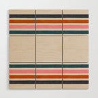 Blanket Stripe - silver grey with pink Wood Wall Art Gallery Image 1