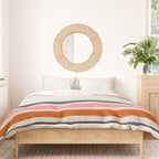 Blanket Stripe - silver grey with pink Duvet Cover Gallery Image 3
