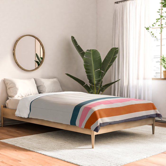Blanket Stripe - silver grey with pink Comforter Gallery Image 2