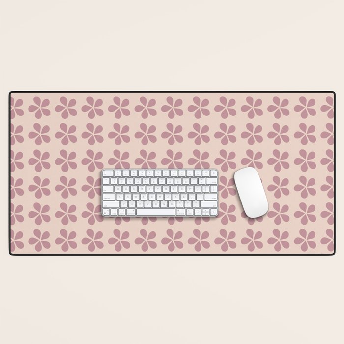 Blush Pink Floral Desk Mat Gallery Image 1