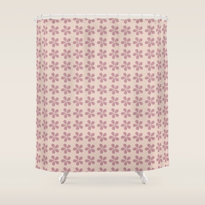 Blush Pink Floral Shower Curtain Gallery Image 1
