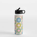 Retro Pastel Flowers Happy Spring Pattern Water Bottle Gallery Image 1