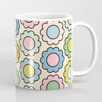 Retro Pastel Flowers Happy Spring Pattern Coffee Mug Gallery Image 1