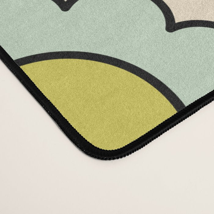 Retro Pastel Flowers Happy Spring Pattern Desk Mat Gallery Image 4