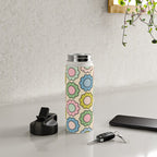 Retro Pastel Flowers Happy Spring Pattern Water Bottle Gallery Image 4