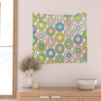 Retro Pastel Flowers Happy Spring Pattern Wall Tapestry Gallery Image 2