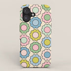 Retro Pastel Flowers Happy Spring Pattern iPhone Case Gallery Image 1