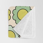 Retro Pastel Flowers Happy Spring Pattern Throw Blanket Gallery Image 3