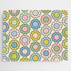 Retro Pastel Flowers Happy Spring Pattern Jigsaw Puzzle Gallery Image 1