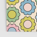 Retro Pastel Flowers Happy Spring Pattern Poster Gallery Image 3
