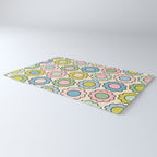 Retro Pastel Flowers Happy Spring Pattern Rug Gallery Image 3