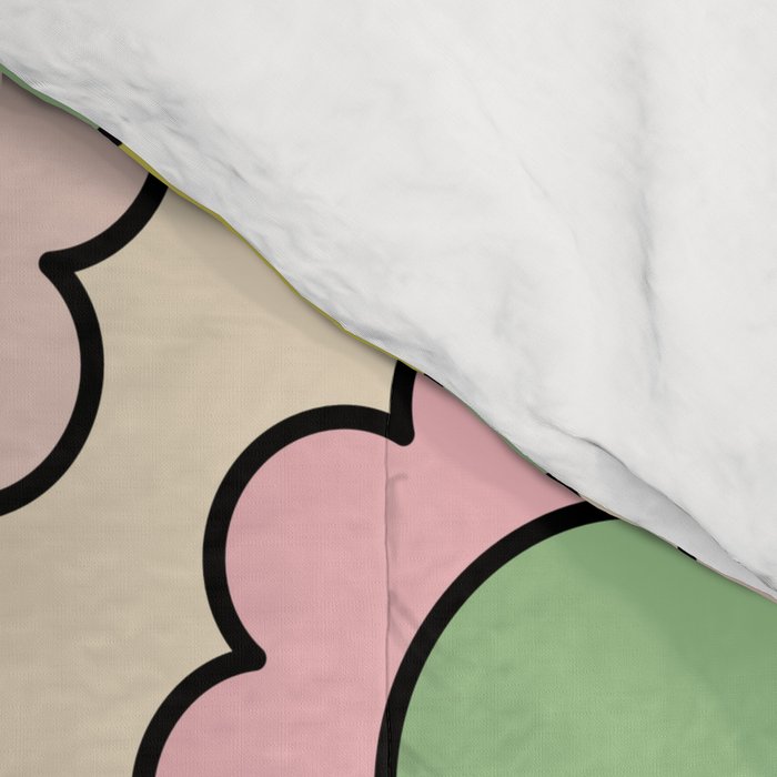 Retro Pastel Flowers Happy Spring Pattern Comforter Gallery Image 4