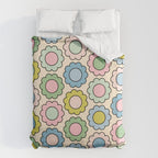 Retro Pastel Flowers Happy Spring Pattern Duvet Cover Gallery Image 6