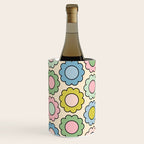 Retro Pastel Flowers Happy Spring Pattern Wine Chiller Gallery Image 1