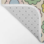 Retro Pastel Flowers Happy Spring Pattern Bath Mat Gallery Image 2