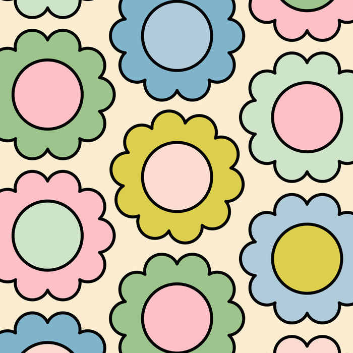 Retro Pastel Flowers Happy Spring Pattern Coffee Mug Gallery Image 2