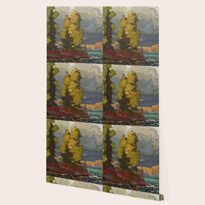 Tom Thomson Poplars by a Lake 1916 Canadian Landscape Artist Wallpaper Gallery Image 2