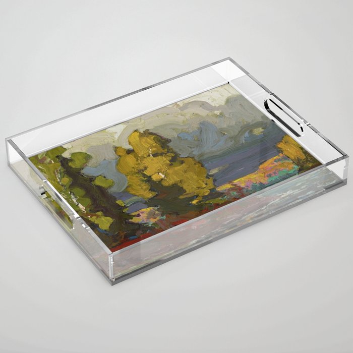 Tom Thomson Poplars by a Lake 1916 Canadian Landscape Artist Acrylic Tray Gallery Image 1