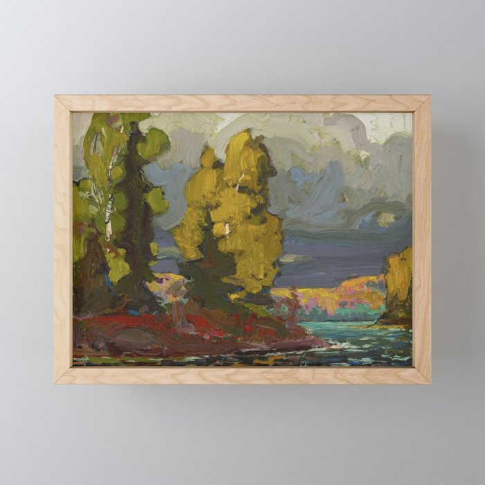 Tom Thomson Poplars by a Lake 1916 Canadian Landscape Artist Mini Art Print Gallery Image 1