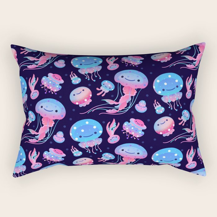 Polka dot jellyfish Rectangular Pillow Gallery Image 2