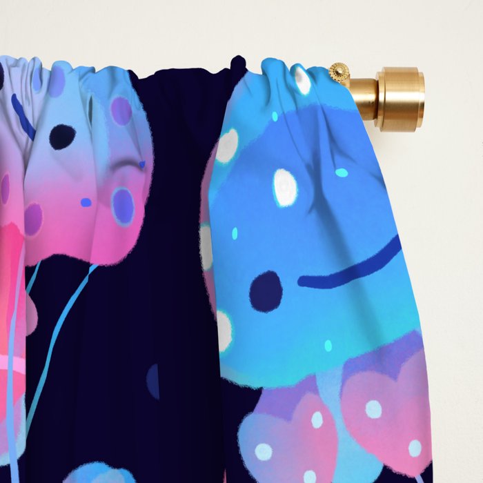 Polka dot jellyfish Window Curtain Gallery Image 2