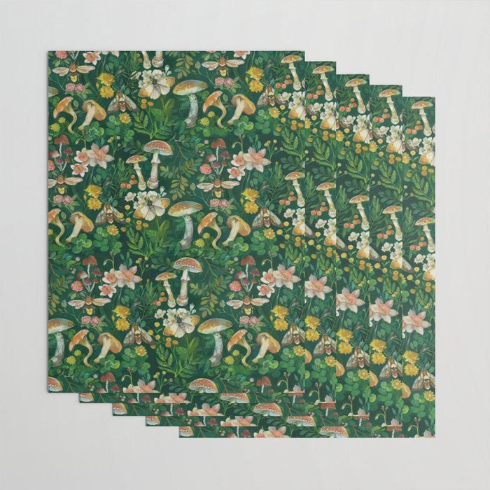 Mushrooms Dandelion Garden Wrapping Paper Gallery Image 3