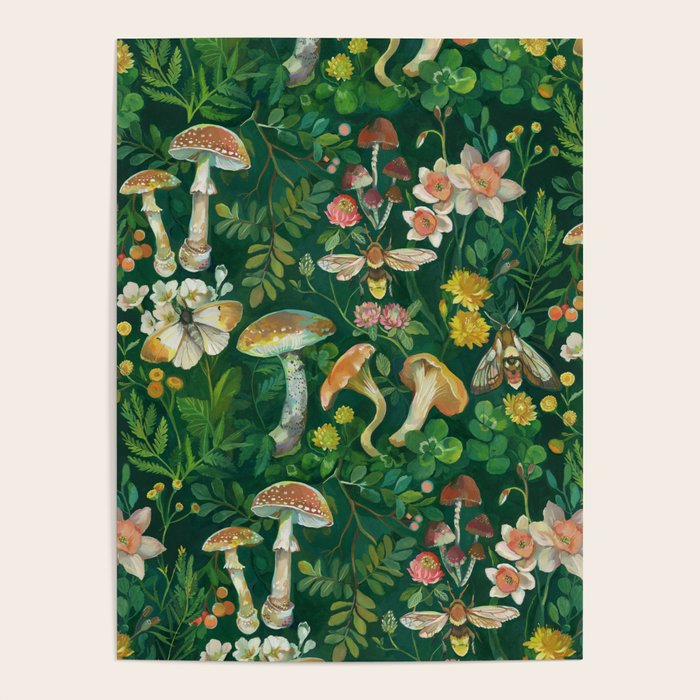Mushrooms Dandelion Garden Poster Gallery Image 4