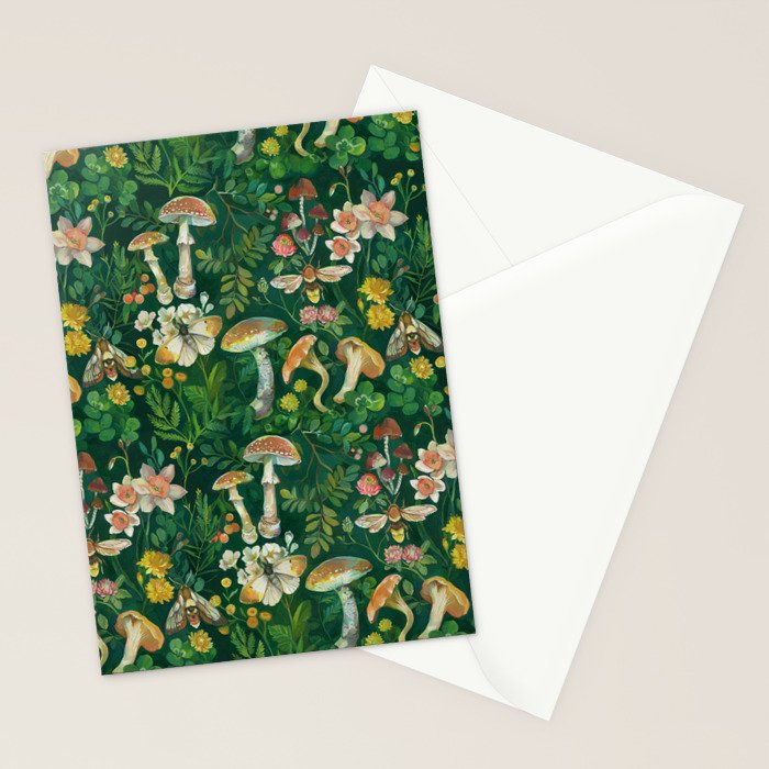 Mushrooms Dandelion Garden Stationery Card Gallery Image 2