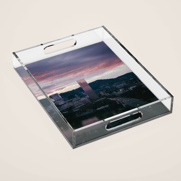 Evenings in Portland Acrylic Tray Gallery Image 1