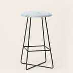 Delicate floral bouquets with vertical stripes - white jade green blue pattern Stool Gallery Image 1