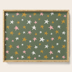 Stars Gold Cream Pink On Muted Green Serving Tray Gallery Image 1