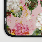 Vintage green pink white bohemian hortensia flowers Laptop Sleeve Gallery Image 3