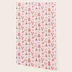 Cute Cowgirl Pattern, Cowboy Print in Blush Pink Wallpaper Gallery Image 2