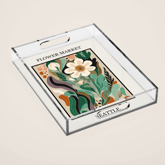 Seattle Flower Market Print Acrylic Tray Gallery Image 1