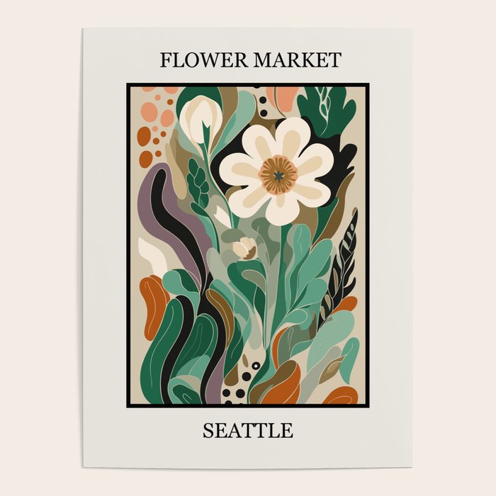 Seattle Flower Market Print Poster Gallery Image 1