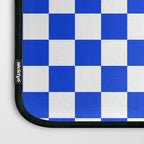 Checkerboard Check Checkered Pattern in Royal Blue and White  Laptop Sleeve Gallery Image 3