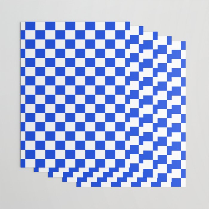 Checkerboard Check Checkered Pattern in Royal Blue and White  Wrapping Paper Gallery Image 3