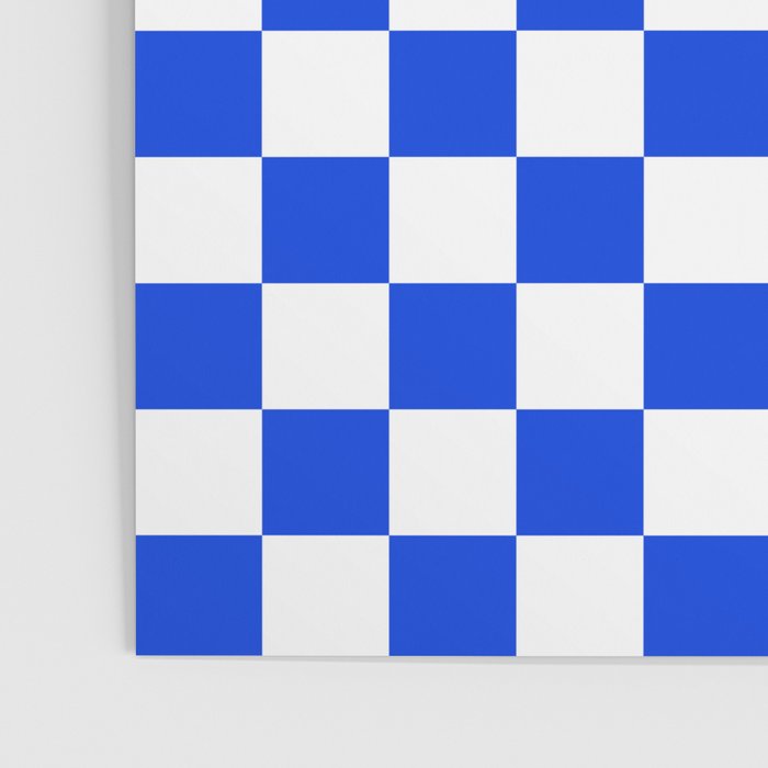 Checkerboard Check Checkered Pattern in Royal Blue and White  Poster Gallery Image 3