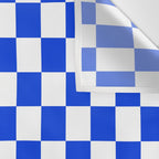 Checkerboard Check Checkered Pattern in Royal Blue and White  Wall Tapestry Gallery Image 3