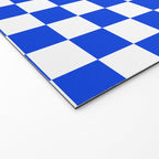 Checkerboard Check Checkered Pattern in Royal Blue and White  Welcome Mat Gallery Image 2