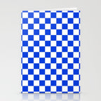 Checkerboard Check Checkered Pattern in Royal Blue and White  Stationery Card Gallery Image 2
