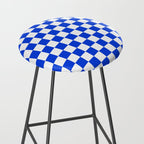 Checkerboard Check Checkered Pattern in Royal Blue and White  Stool Gallery Image 2