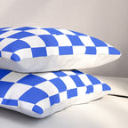 Checkerboard Check Checkered Pattern in Royal Blue and White  Pillow Sham Gallery Image 3