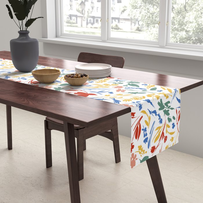 Wild colorful flowery meadow Table Runner Gallery Image 2