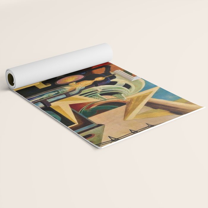 Classical Masterpiece - Instruments of Power - Train, Airplane, Steam by Thomas Hart Benton Yoga Mat Gallery Image 2
