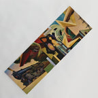 Classical Masterpiece - Instruments of Power - Train, Airplane, Steam by Thomas Hart Benton Yoga Mat Gallery Image 1
