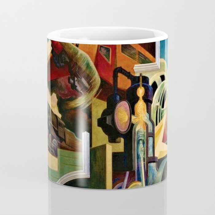 Classical Masterpiece - Instruments of Power - Train, Airplane, Steam by Thomas Hart Benton Coffee Mug Gallery Image 4