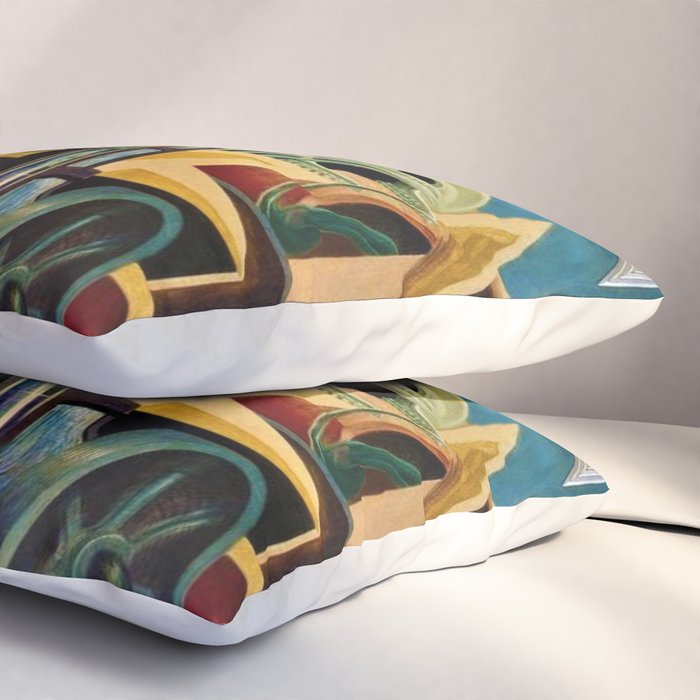 Classical Masterpiece - Instruments of Power - Train, Airplane, Steam by Thomas Hart Benton Pillow Sham Gallery Image 3