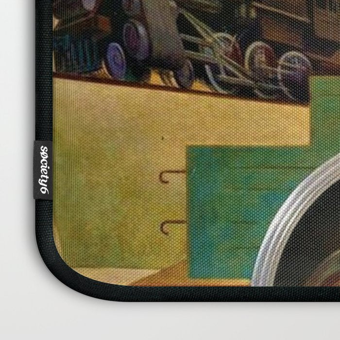 Classical Masterpiece - Instruments of Power - Train, Airplane, Steam by Thomas Hart Benton Laptop Sleeve Gallery Image 3