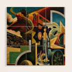 Classical Masterpiece - Instruments of Power - Train, Airplane, Steam by Thomas Hart Benton Wood Wall Art Gallery Image 1